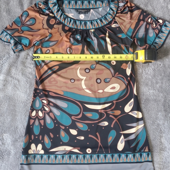BCBGMaxAzria Multicolor Patterned Y2K Mini Dress, Size SP - Picture 4 of 5